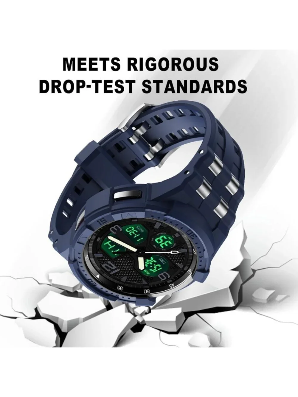 Men's Blue Analog Quartz Compatible Samsung Galaxy Classic LED Digital Watch